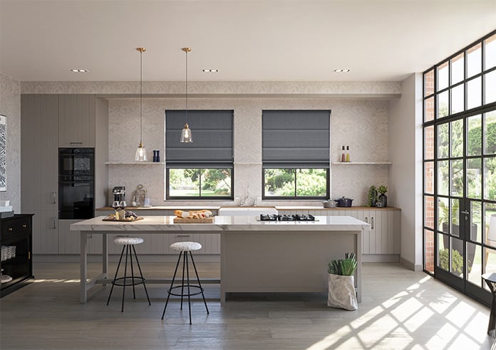 Genoa Faux Silk (Blackout), Night Shimmer - Motorised Roman Blind - Image 8